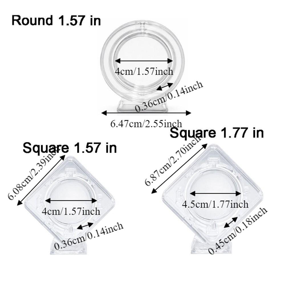 4PCS Decorative Rotatable Coin Storage Box Plastic Medal Storage Box Coin Display Box  Office