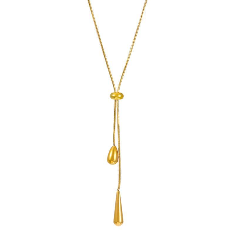 Minimalist Titanium Teardrop Pendant Necklace & Earrings Set