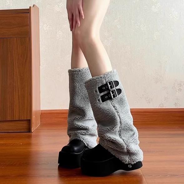 Plüschstiefel mit dicker Sohle Damen Winter kleine Männer aber Kniestiefel Spice Girls Hosenstiefel