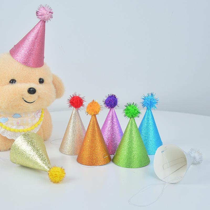 Sparkly Sequin Macaron Glitter Birthday Cone Party Hat