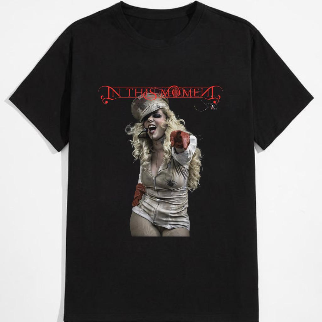 In This Moment Band Black Short Sleeve T-Shirt Rock Music Graphic Tee Gift For F S
