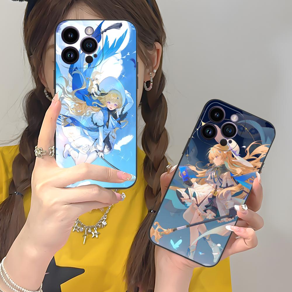 Wuthering Waves Phoebe Telefoonhoesje voor iPhone 17 16 15 14 13 12 11 X XR XS 8 7 Air Pro Max Plus Mini Kleurrijk Hoesje Mooi Hoesje