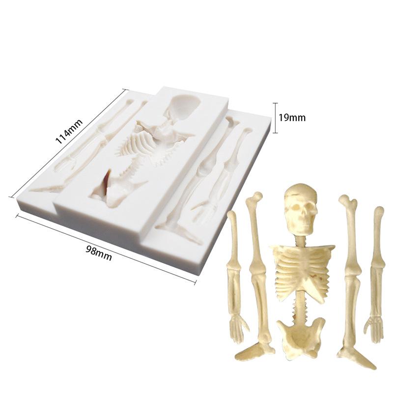 Skeleton Halloween Skeleton Body Silicone Molds Fondant Cake Decorating Tools Sugarcraft Candy Clay Chocolate Gumpaste Mold ONE SIZE