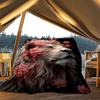 1pc Lion Floral Print Outdoor Soft Polyester Flannel Throw Blanket Versatile for All Seasons , Soft , Cozy , Warm All Season Quilted Throw ,