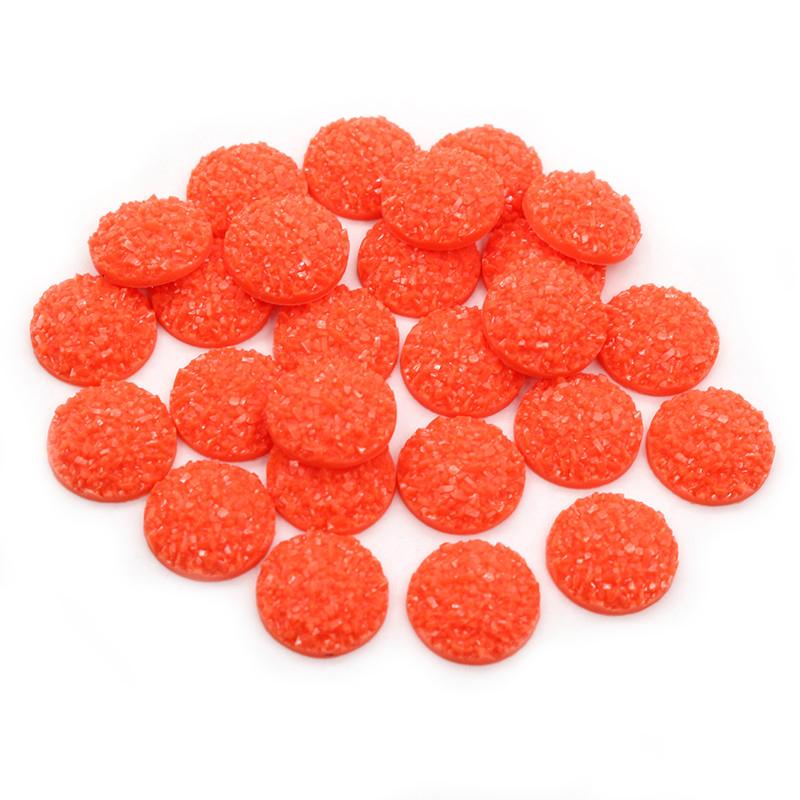 Natural Ore Druzy 8mm 10mm 12mm 40pcs Multi-Color Flat Back Resin Cabochons Dome For Bracelet Earrings DIY Jewelry Findings