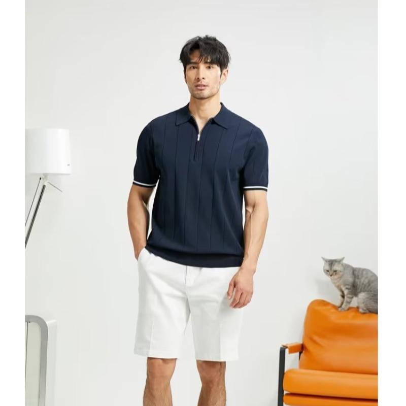 Men's Short-Sleeve Polo Shirt: Youthful, Fashionable, Japanese-Style Summer 2023 Design