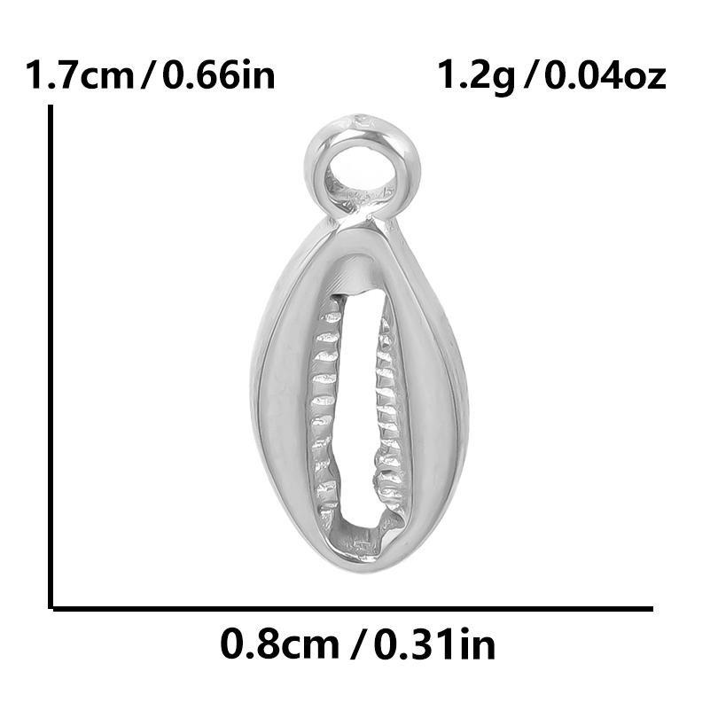6Pcslot Sea Accessories Shell Conch Snake Pendant Stainless Steel Charms For Jewelry Making Bulk Diy Necklace Earrings Material