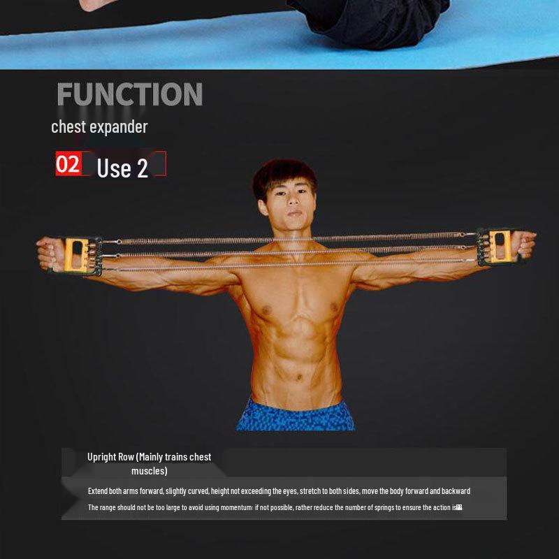 3-in-1 Spring Puller: Chest Expander & Multi-Function Fitness Pedal Trainer