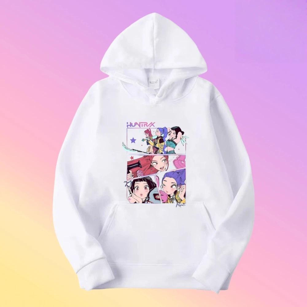 Película KPop Cazadores de Demonios Saja Sudadera con Capucha Ropa de Mujer Tendencia Moda Coreana Streetwear Casual Sudadera Oversize