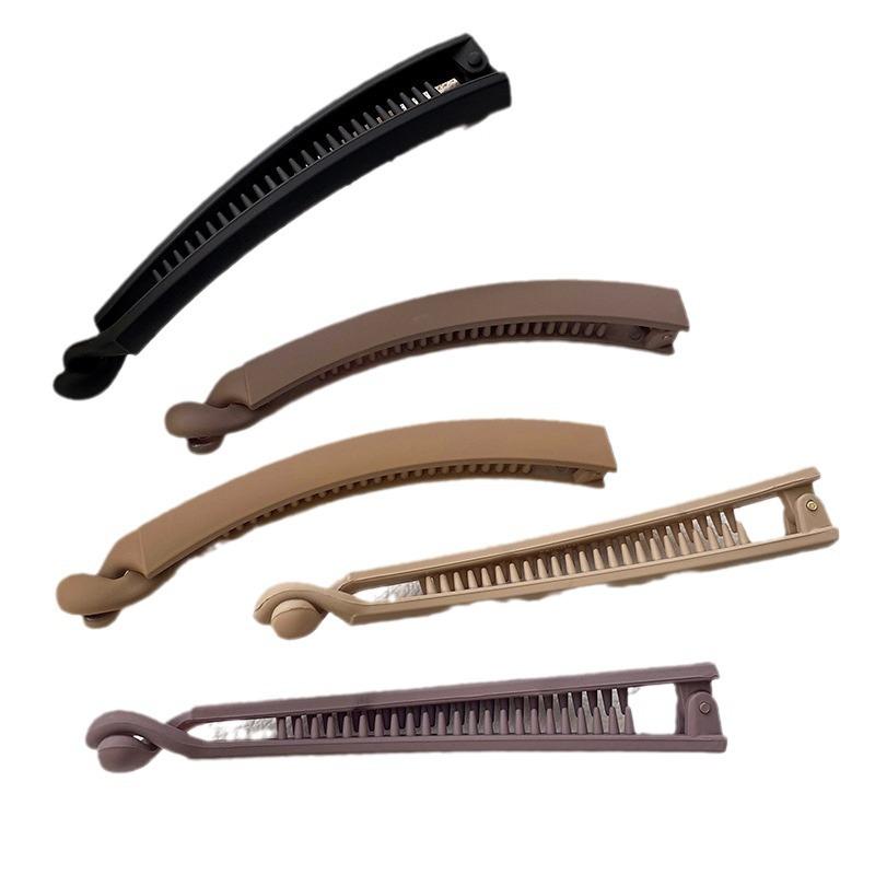 Women Elegant Matt Color Banana Claw Clips Matt Color Plastic Hair Barrettes Simple Solid Clips Ponytail Holder Accessories
