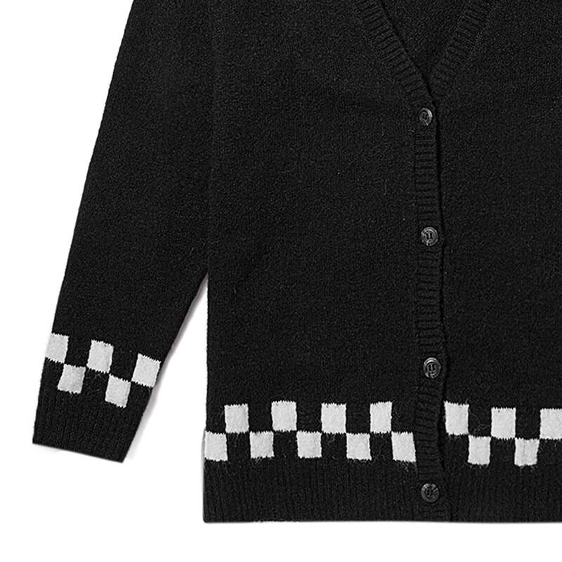 Vans Knitwear Women's Black V Neck Moderate Cardigan VN000FXHBLK