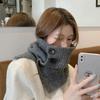 Korean Style Women's Knitted Woolen Neck Gaiter & Scarf with Buttons