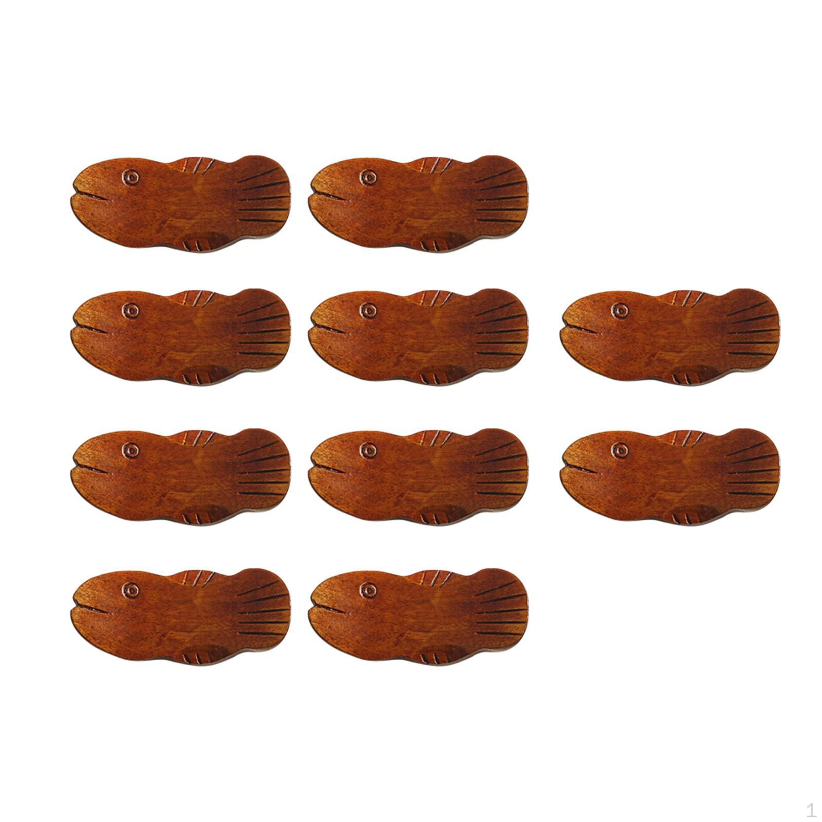 10 Pcs Wooden Chopstick Rests Holders Dining Table Decor Spoon Fork Holder Set Wide fish