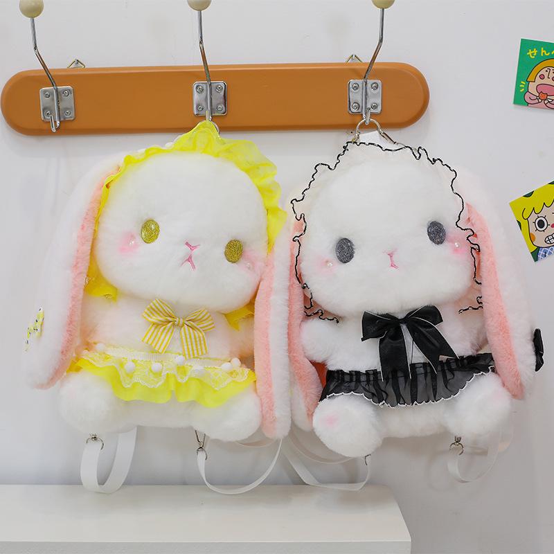 Lolita Rabbit Backpack Japanese Style Girl's Heart Cute Little Rabbit Plush Bag for Girls Birthday Gift