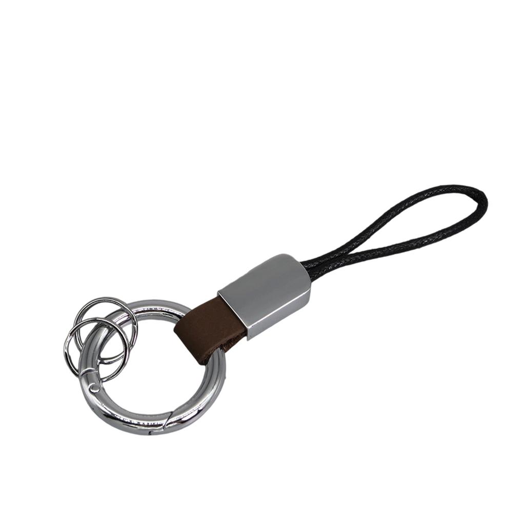 Simulated Leather Keychain With Finger Ring And Adjustable Wrist Strap Trendy Key Holder For Car Keys Organization