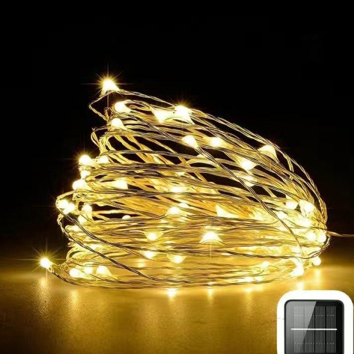 

Waterproof Outdoor LED Solar Copper String Lights - Patio & Garden Decoration 7m 50 LEDs різнокольоровий