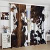 Cow Print Blackout Curtain,Brown White Cowhide Animal Fur Western Rustic Farmhouse Style Window Treatments Rod Pocket Curtain for Bedroom Living Room