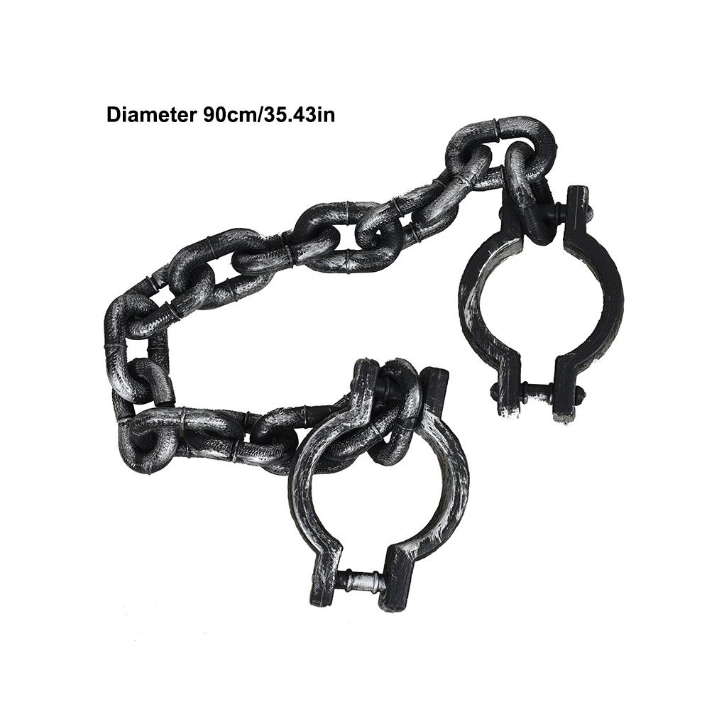 Halloween Toys Chain Handcuffs Lightweight Plastic Wear-resistant Waterproof Prisoner Cosplay Prop Coated Surface for Bar