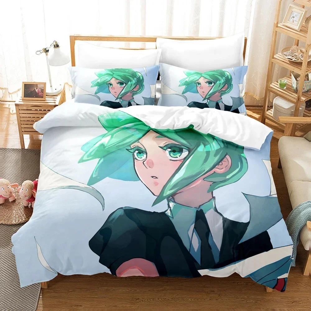 3D Print Anime Houseki no Kuni Bedding Set Boys Girls Twin Queen Size Duvet Cover Pillowcase Bed Kids Adult Home Textile