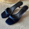 Summer Fashion Women Open Toe Slippers Fashion Slip On Stiletto Shoes Ladies Comfort Outdoor Thin Heel Dress Slides