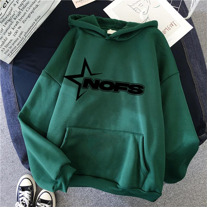 Winter Fashion Womens Hoodie NOFS Print Pullover Streetwear Hoodies Women Hip Hop Fleece Harajuku Y2K Unisex Sweatshirts Tops