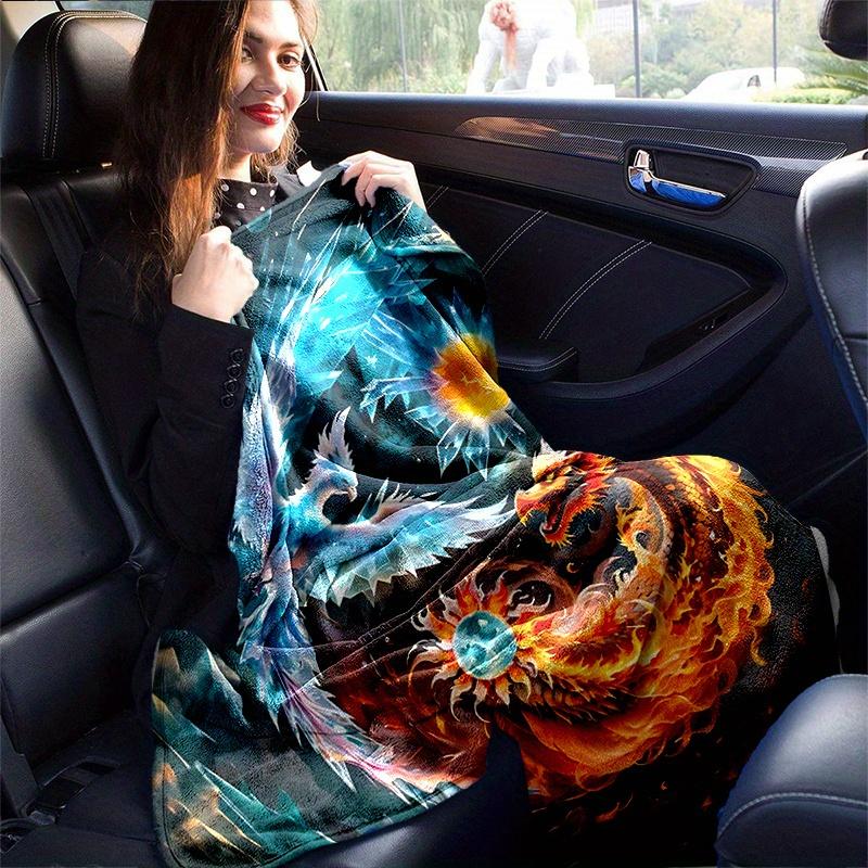 1pc The Dance of Fire and Ice Dragons Blanket  Soft Warm for Home Decor, Living Room, Travel, Camping, Car Blankets, Beach