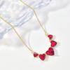 Double Wear Love Necklace, Women'S High Sense Versatile Temperament Heart-Shaped Gemstone Pendant Jewelry