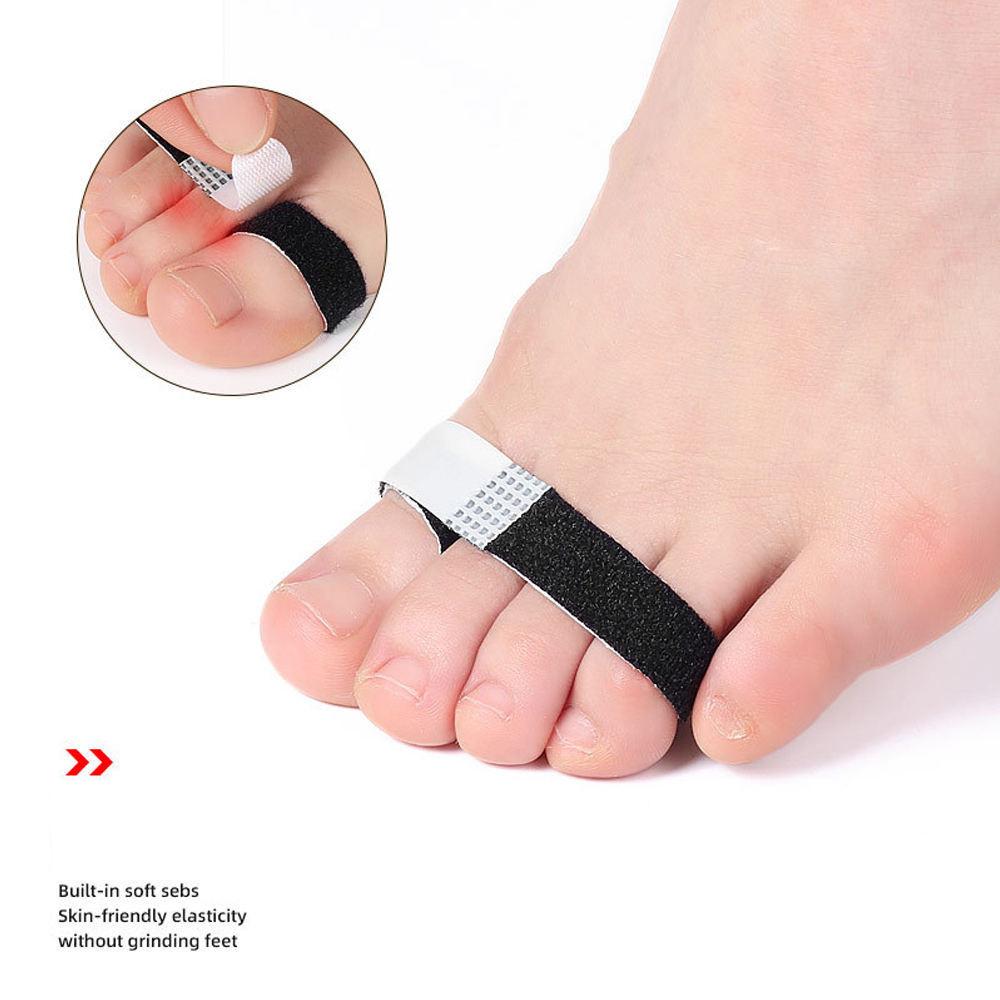 10Pcs Fabric Hammer Toe Corrector, Reusable Broken Toe Protectors Buddy Taped Wraps, Toe Splint for Broken Toe, Crooked Toes