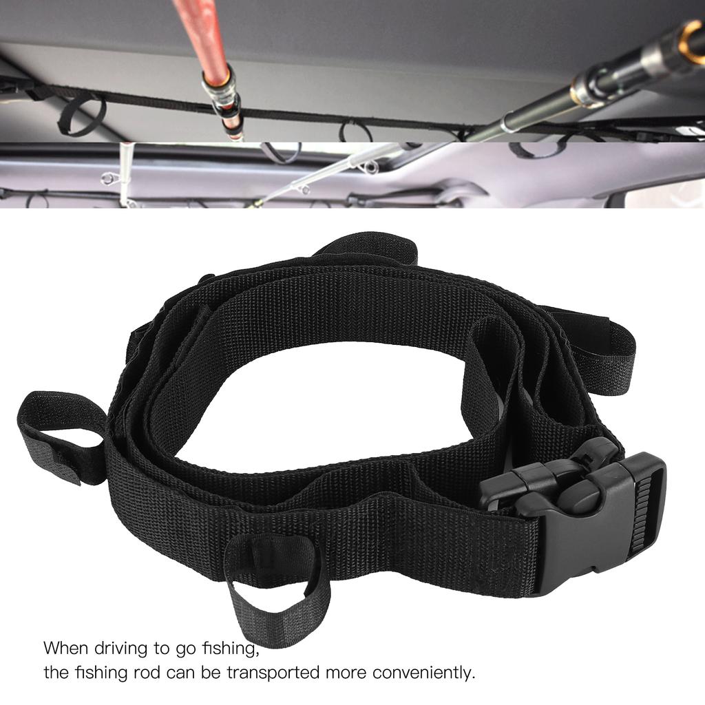 Vehicle Fishing Rod Racks Portable Car Fishing Pole Carrier Holder Strap Fixed Belt