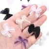 30-60pcs/lot 2.5x2.5cm Mesh Lace Ribbon Bows Mutilcolor Polyester Satin Ribbon Bow Flower DIY Decoration Headwear Accessories