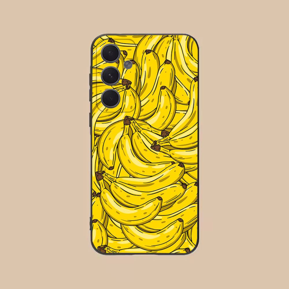 Banana Phone Case For Samsung S25,24,21,22,23,20,S30,Ultra,Plus,Fe,Lite,Note,5G Black Soft