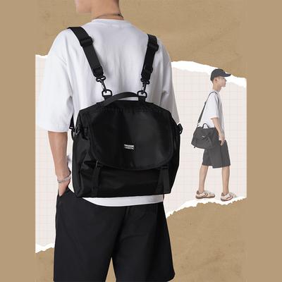 Hip-hop Style Big Cover Mailman Bag Spring and Summer New Single Shoulder Double Shoulder Men's and Women's Satchel