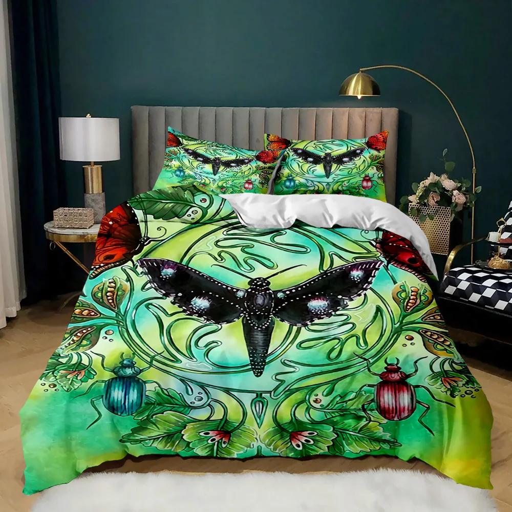 Butterfly Duvet Cover Set Butterfly Plum Branch Pattern Bedding Set Soft Bedclothes Twin Queen King Size Polyester Qulit Cover
