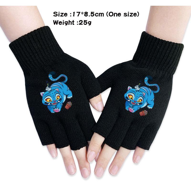 Kinder Jungen Mädchen Kpop Derpy Bedruckte Baumwolle Herbst Winter Warm Gestrickte Touch-Handschuhe