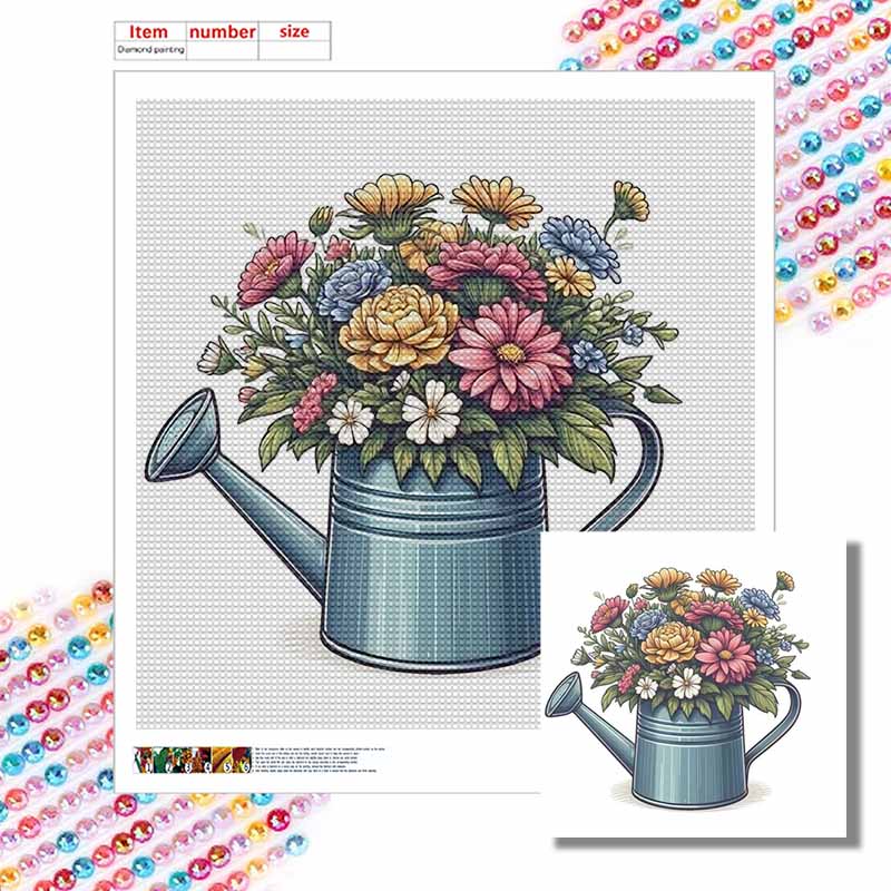 New Arrival 5D DIY Full Circle Diamond Painting "Pot Flower" Embroidery Cross Stitch Home Decor Gift