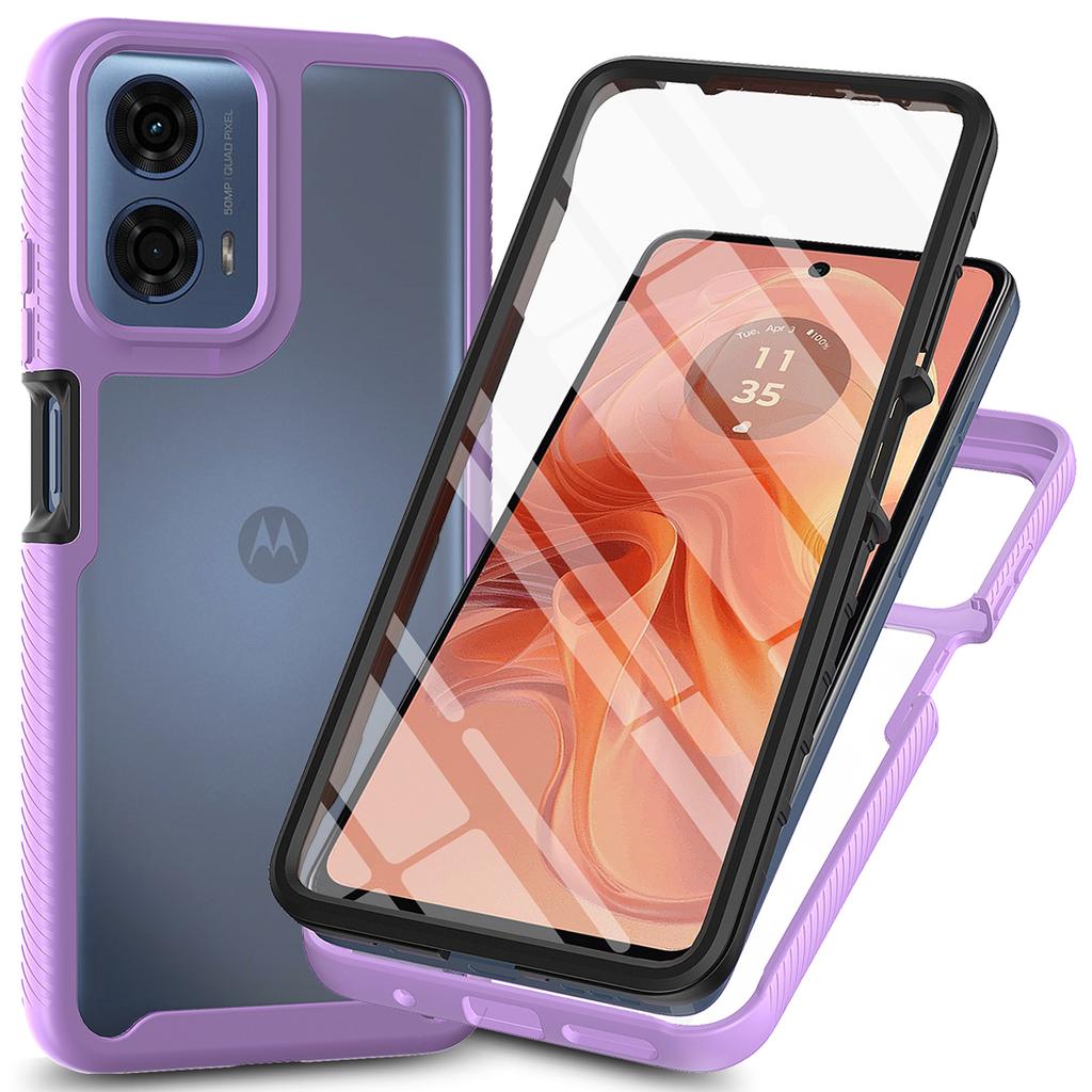 For Motorola Moto E14 4G/G24 4G/G04 4G/G04s 4G Case with PET Screen Film PC+TPU Phone Shell
