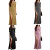 Elegant Women Casual Long Sleeve Patchwork Sequined Off Shoulder Pullover Dress