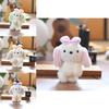 Mini Dog Stuffed Animal Keychain Super Soft Short Plush Bow Ornament Gift For Kids Girls