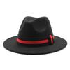 Ji Nan Ladies Black Wool Jazz Hat Big Eaves Hat Flat Edge Top Hat Czy-054
