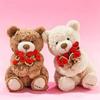 15Cm Kawaii Cartoon Anime Love Rose Hat Bear Stuffed Animal Plush Toy Children'S Couple Bear Handmade Doll Festival Gift