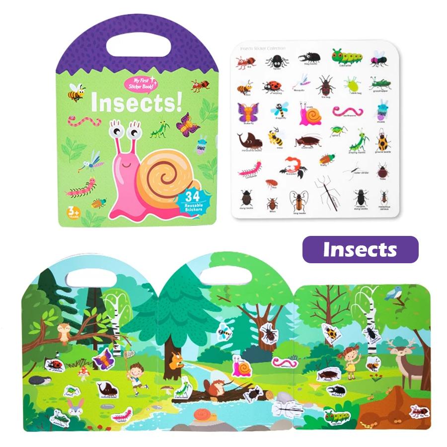 Early Childhood Education Scene Sticker Book Focus Cultivation Quiet Sticker Book Enlightenment Puzzle Cognitive Sticker Book designed for children s