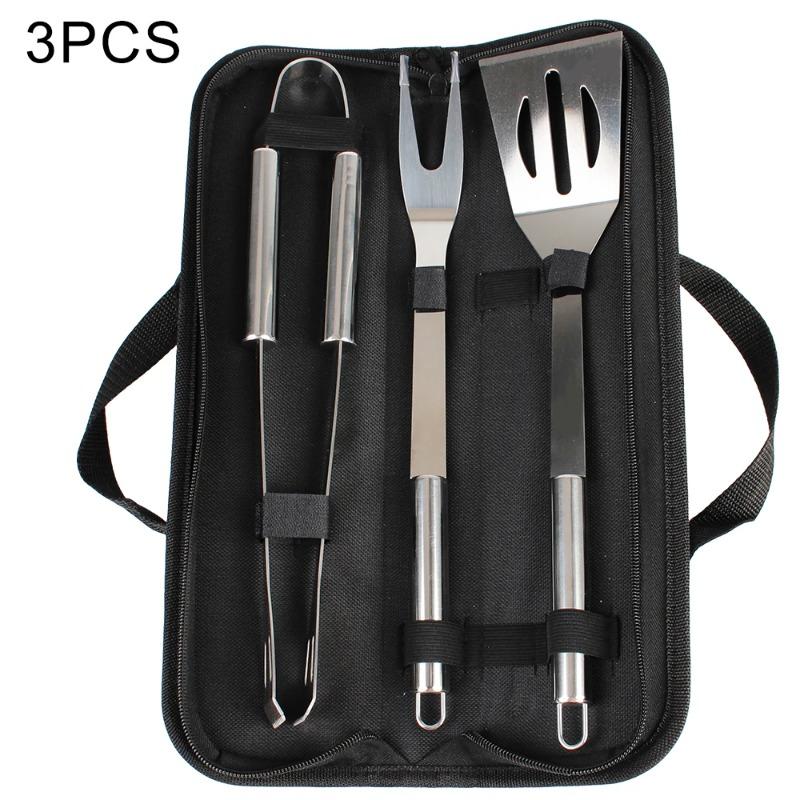 

Stainless Steel BBQ Tools Set Spatula Fork Tongs Knife Brush Skewers Barbecue Utensils for Outdoor Camping Grill 3/5 Pcs 3PCS Set