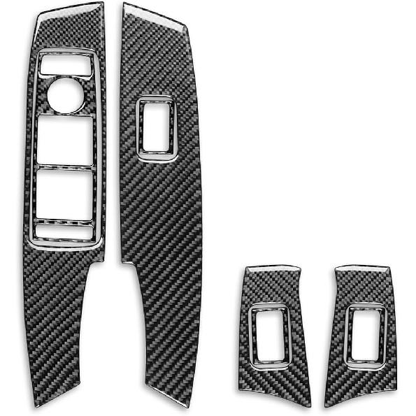 Real Carbon Fiber Car Climate Control CD Radio Panel Sticker Cover Trim Compatible with Mercedes-Benz C-Class W204 C250 C300 C350 C63 AMG 2012-2014