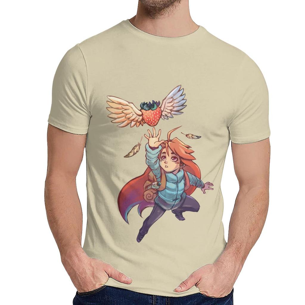 For Male T Shirt Madeline Strawberry Celeste Humor Soft Picture Custom Crewneck Cartoon Print Tee Shirt