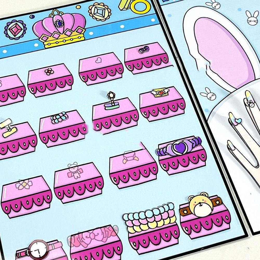 Homemade Nail Shop Quiet Book Sticker Book Waffle Knead Quiet Book 3D   DIY