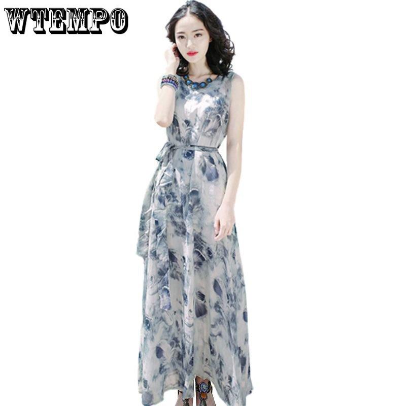 WTEMPO Summer Women's Dresses Temperament Waist-skimming Long Skirt Fashion Slim Shredded Skirt