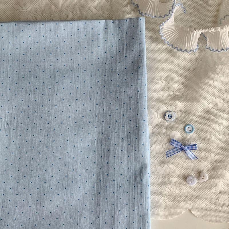 Tela de Algodón 100% de 1 m Cuadrícula Azul Lunares Florales Estampado Digital Tela para Ropa Ropa de Casa Ropa de Cama Manteles Cortinas Manualidades