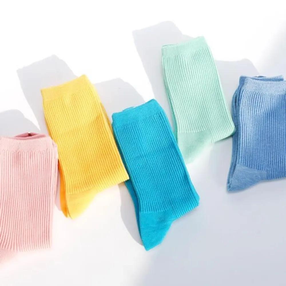 Anco Socks 16 Colors Vivid Colorful Ribbed Socks 3-Piece Set Orange brown