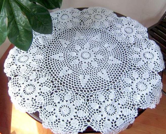 Junwell Lentebloemen Gehaakt Tafelkleed Handgemaakt Shabby Chic Vintage Onderzetters Katoen Kant Mok Onderzetter Placemat Lampenkap 60CM