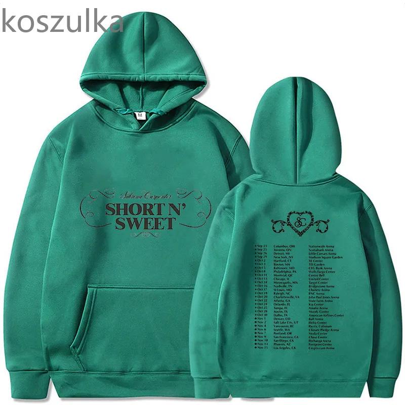 Sabrina Carpenter Print Hettegensere Grafiske klær Kvinner/menn Uformell Langermet Short n' Sweet Sweatshirts